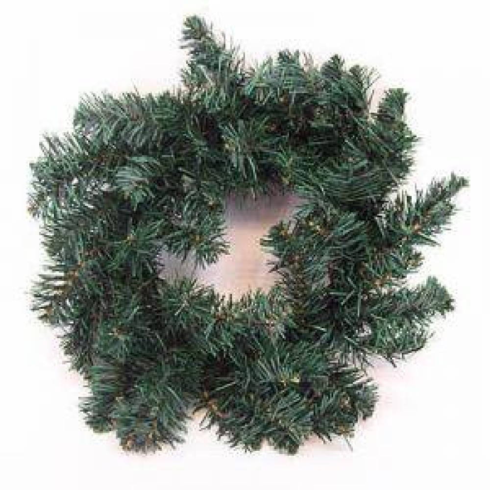 12'' Plain Pine Christmas Wreath Green